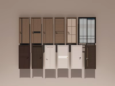 Various Hinged Doors With Different Colors And Modern Designs For Home Use 3d model