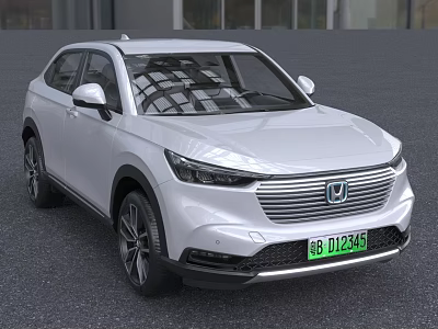 White Electric SUV With Modern Front Grille And Sleek Exterior Design 3d model