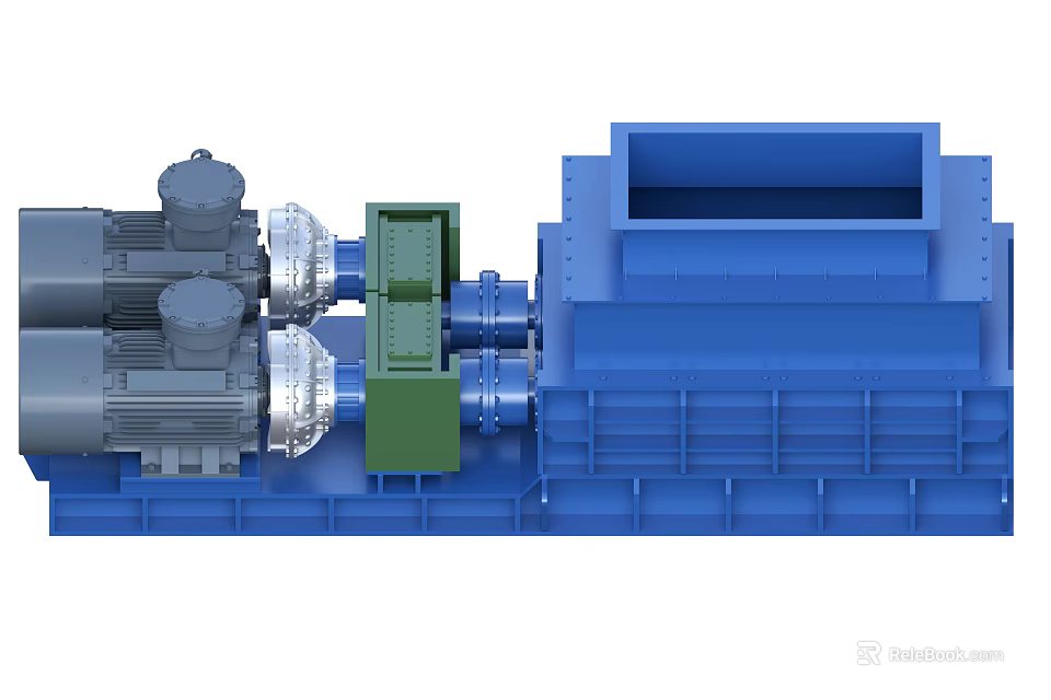 Public Facility Industrial Machinery With Blue Body And Green Control Unit 3d model 