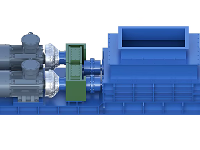 Public Facility Industrial Machinery With Blue Body And Green Control Unit 3d model