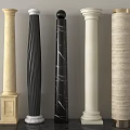 Different Design Columns With Various Colors Textures And Styles For Interior Decor 3d model