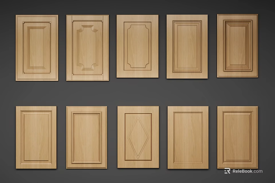 Different Wooden Door Panel Designs With Various Patterns And Styles 3d model 