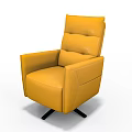 Modern Yellow Leather Single Sofa With Comfortable Backrest And Black Base 3d model