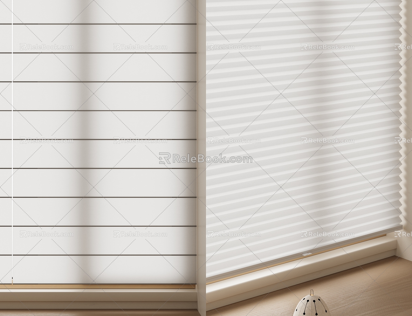 Cream Wind Roman Curtain Pleated Venetian Blinds 3d model