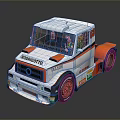 White And Orange RODRIGOTTO Racing Truck With TecnoSport Sponsor Logos