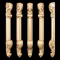 Ornate Golden Decorative Columns With Intricate Carvings And Classical Design Elements 3d model