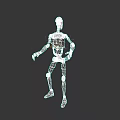 Mechanical Robot Character 3D Model With Gray Body Yellow Head Shoulders And Standing Mechanical Structure