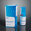 Kocont Daily Household Product With Blue Box Bottle And Dot Pattern Design