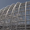 Modern Large Span Architectural Steel Grid Framework With Arched Structure Design 3d model