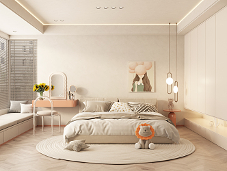 Silent Children's Room Cream Bedroom 3d model