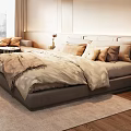 Modern Hotel Room Interior Design With King Bed Floor to Ceiling Windows And Sitting Area