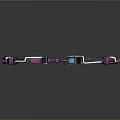 Purple Mechanical Structure With Long Rod Spiked Top And Mechanical Leg Support Base