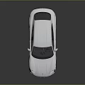Silver Porsche Electric Hatchback With Black Windows And Large Wheels On Reflective Surface 3d model