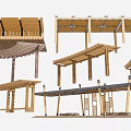 Modern Solid Wood Landscape Corridor Frame Wood Corridor Frame Landscape Structure Landscape Corridor Frame Solid Wood Corridor Frame Leisure Post Station Landscape Architecture Node 3d model
