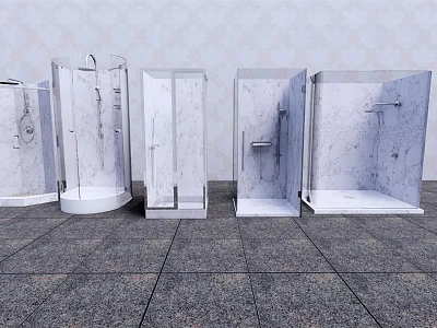 Different Shower Sauna Enclosure Designs With Marble Interiors And Modern Styles 3d model