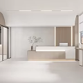 Modern Front Office Front Desk 3d model
