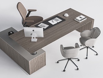 Modern Office Desk and Chair Manager Desk Boss Desk and Chair 3d model