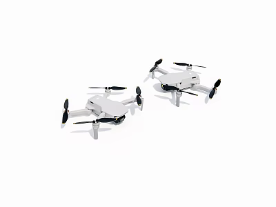 Two White Drones With Propellers For Aerial Photography And Recreational Use 3d model