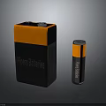 Super Batteries PowerCell Large And Small Black Orange Casing With Logos 3d model