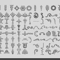 Various Intricate Decorative Carvings With Floral Leaf Scroll And Classic Patterns