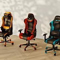 Colorful Gaming Chairs In Orange Red Blue With Ergonomic Design And Wheels