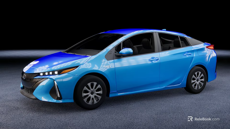 Blue Modern Sedan Car With Sleek Aerodynamic Body And LED Headlights 3d model 