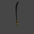 Blue Sword With Golden Decorative Hilt And Dark Sharp Blade Design