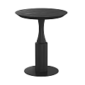 Contemporary Round Accent Tables With Wooden Pedestal Base And Black White Table Surfaces