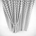 Gray Pleated Fabric Curtains With Simple Tie Detail For Modern Home