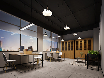 modern public office area office 3d model