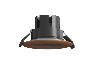 Modern Recessed Downlight Spotlight with Black Housing and Brown Trim for Home Ceiling Lighting 3d model
