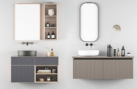 modern sink bathroom cabinet 3d model