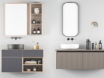 modern sink bathroom cabinet 3d model