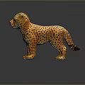 Cheetah Figurine With Spotted Pattern And Standing Pose For Home Decoration 3d model