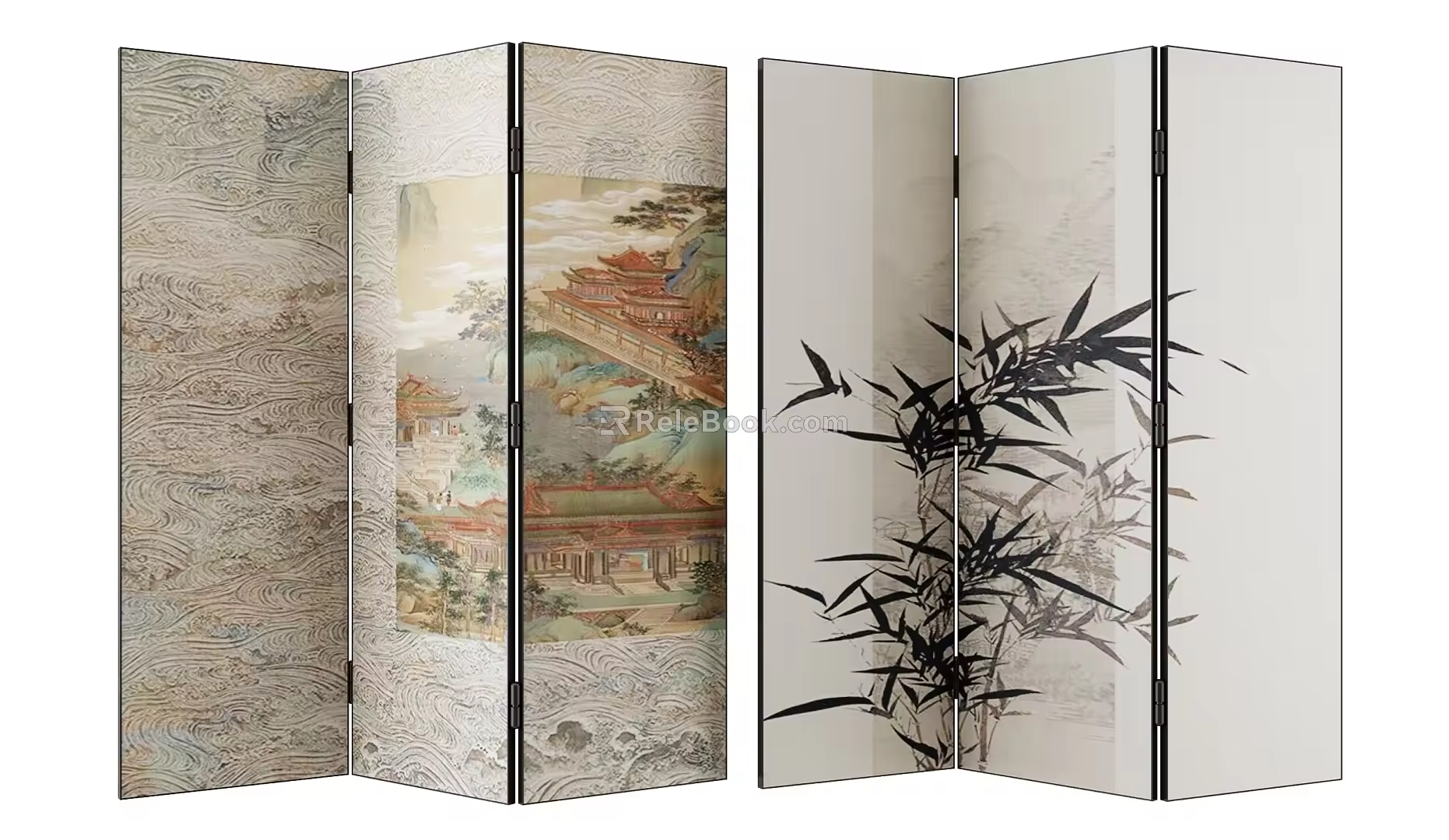 new chinese style screen 3d model