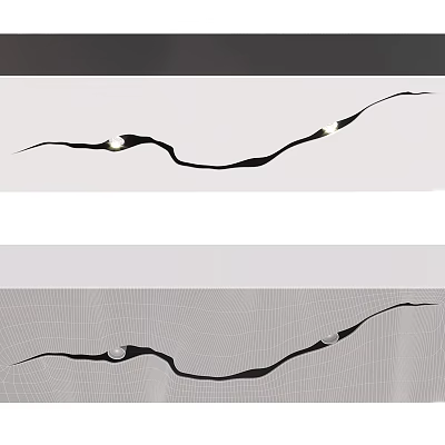 Elegant Modern Home Interior Lighting Design With Ceiling Downlights And Spotlights 3d model