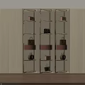 Modern Wooden Wardrobe Featuring Glass Doors Shelves And Bag Storage With Lighting