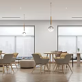 modern reading room library reading area 3d model