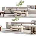 Modern sofa coffee table combination 3d model