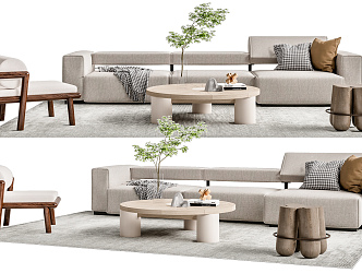 Modern sofa coffee table combination 3d model