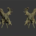 Woman Statues In Golden Finish Riding Mythical Creatures With Fish Tails And Spears
