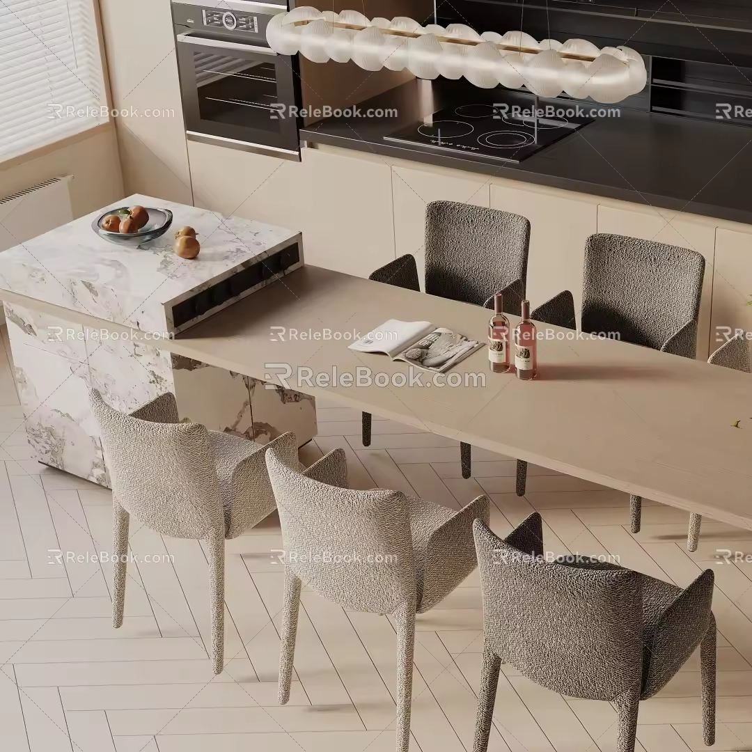Modern dining table 3d model