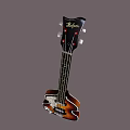 Classic Electric Bass Guitar With Sunburst Finish And Smooth Neck Design Details
