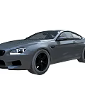 Gray Sporty Coupe Car With Two Door Design And Black Rims