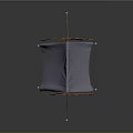 Traditional Wooden Frame Tent With Blue Canvas Cover And Support Ropes