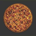 Freshly Baked Pizza with Tomato Sauce Melted Cheese and Toppings on Wooden Board