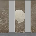 Middle ancient screen partition 3d model