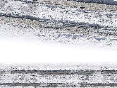 Scenic Snowy Winter Landscape With Fresh Tire Tracks On White Snow Surface 3d model