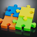 Colorful Puzzle Pieces Assembled Furniture Design With Various Bright Colors