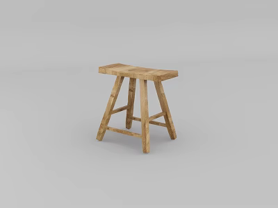 Wooden Single Chair With Simple Rustic Design And Sturdy Legs For Home Decor 3d model